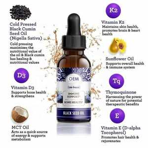 Suplemento Premium para el Cuidado de la Salud para Mujeres, Aceite de Semilla Negra en Gotas, Líquido Oral, Apoyo Inmunológico y Articular, Belleza para Uñas, Cabello y Piel, OEM ODM - Product Image 4