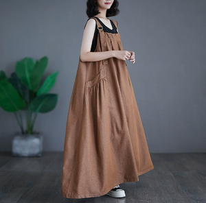 <span class=keywords><strong>Vestido</strong></span> tipo overol de tirantes de longitud media para <span class=keywords><strong>mujer</strong></span> de talla grande, para primavera y verano - Product Image 4