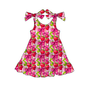 Conjunto de Falda y Camiseta de Manga Corta para Niña, Modelo GSD3959, Diseño Personalizado, Color Azul Sólido, Venta al Por Mayor - Product Image 6
