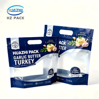 Vente en gros de sacs d'emballage en plastique de qualité alimentaire pour Thanksgiving Days Poulet rôti avec trou d'aération Pochette et poignée à fermeture éclair
