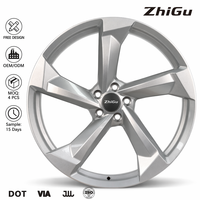 Jantes forgées ZhiGu Premium 18-21 pouces, finition argent poli, design directionnel, livraison en 15 jours pour BMW M3 M4 Audi RS Porsche Tesla