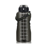 Bouteille d'eau de sport de 1 gallon de différentes couleurs 2021, bouteille d'eau de motivation avec marqueur de temps et paille