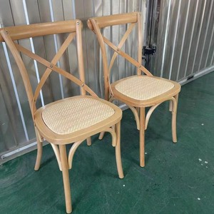 Silla de Hotel Clásica con Respaldo en X, Silla de Comedor Apilable con Asiento de Ratán para Banquetes, Bodas, Restaurantes, Eventos, Mobiliario para Hostelería - Product Image 2
