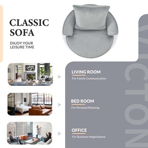 Chaise de <span class=keywords><strong>salon</strong></span> maxi à 360 degrés, petite chaise confortable, pivotante, à bras en bois, style moderne - Product Image 4