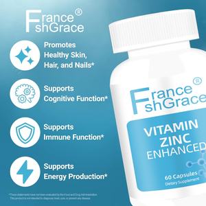 Suplemento Dietético de Zinc con Etiqueta Personalizada, 60 Cápsulas para el Sistema Inmunológico, Cápsulas de Extractos de Zinc con Vitaminas Premium - Product Image 3