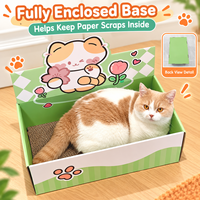 Lit et griffoir pour chat en carton ondulé moderne, durable et écologique, avec noyau remplaçable, style boîte