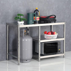 <span class=keywords><strong>Scaffale</strong></span> Multifunzionale a 3 Ripiani <span class=keywords><strong>per</strong></span> <span class=keywords><strong>Cucina</strong></span>, Ripiano <span class=keywords><strong>in</strong></span> <span class=keywords><strong>Acciaio</strong></span> Inox <span class=keywords><strong>per</strong></span> Piano Cottura a Gas - Product Image 2