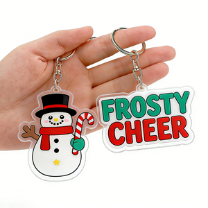 Ujoy Gift Custom UV Printed Anime Cartoon Acrylic Clear Mirror Holographic Waterproof Charms Keycharm Shaker Keychain Phone