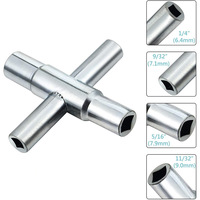 Kunci pas Sillcock 4 cara Set 1/4 9/32 "5/16" 11/32 "baja multi-fungsi kunci air utilitas untuk sillcoccks keran keran spigot