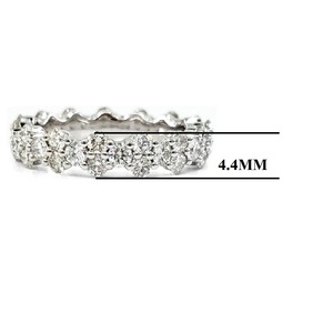 Hong Kong livraison rapide bijoux Saint Valentin haute qualité 14k solide or blanc véritable diamant éternité bague de mariage pour les femmes - Product Image 2