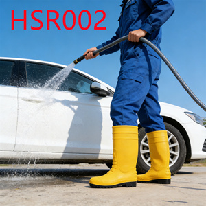 Lxg HSR009บูตลุย<span class=keywords><strong>น้ำ</strong></span>ใน<span class=keywords><strong>สวน</strong></span>ล้างได้ทันทีเหนือข้อเท้ารองเท้าบูทกันฝนสีชมพูแดงแฟชั่น - Product Image 6