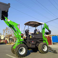 Mesin Pengolah Tanah Murah Mini Traktor Dapat Diderek 4x4 Traktor Pertanian Backhoe Loader Excavator 37 kW Kapasitas Bucket 0.3m