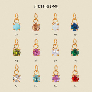 18K oro Acero inoxidable enero a diciembre piedra <span class=keywords><strong>de</strong></span> nacimiento colgante encantos accesorios <span class=keywords><strong>de</strong></span> joyería al por mayor - Product Image 3