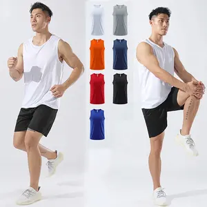 Chalecos deportivos de secado rápido para hombre, ropa de gimnasio al por mayor, camisetas sin mangas de verano