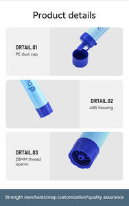DELANHUWI فلتر مياه محمول للبقاء على قيد الحياة في الهواء الطلق للتخييم القش نظام تنقية المياه الشخصية معدات السلامة والبقاء على قيد الحياة - Product Image 5