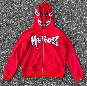 Grosir pakaian jalanan berat kustom tambalan cetak Puff Distressed Y2k <span class=keywords><strong>Patch</strong></span> logo bordir pria penuh Zip up Hoodies - Product Image 3