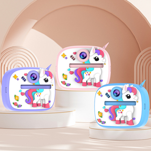 Kamera Cetak Instan Anti Jatuh untuk Anak 32GB MicroSD Full HD Video Digital Mainan Camcorder Motif Unicorn Dinosaurus - Product Image 1