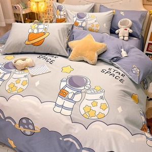 100% Bông In 4Pcs Bộ Đồ Giường Bộ Phim Hoạt Hình Duvet Bìa Tùy Chỉnh Kích Thước Được Trang Bị Tấm Thân Thiện Với Da Chăn Bìa Với Vỏ Gối - Product Image 2