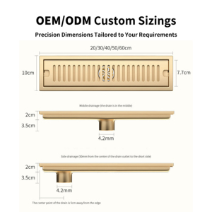 YITE Premium Modern <strong>Invisible</strong> Stainless Steel Linear Shower Channel <strong>Drain</strong> 24 Inch Polished Black Tile <strong>Insert</strong> Bathroom <strong>Floor</strong> - Product Image 2