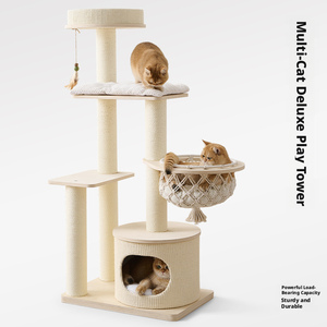 Solid Wood Eco-Friendly 4-Level Sisal <strong>Cat</strong> Tree Condo <strong>Scratching</strong> <strong>Post</strong> Multifunctional <strong>Cat</strong> <strong>Bed</strong> Space-Saving for Large <strong>Cats</strong> Small - Product Image 4