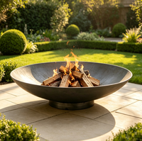 Brasero d'extérieur en acier Corten, style rustique, pour bois, avec finition patinée, pour jardin, taille personnalisée