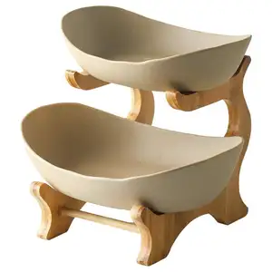 Panier créatif à Double couche <span class=keywords><strong>en</strong></span> <span class=keywords><strong>céramique</strong></span>, assiette <span class=keywords><strong>de</strong></span> <span class=keywords><strong>fruits</strong></span> européenne <span class=keywords><strong>de</strong></span> haute qualité pour la maison - Product Image 1
