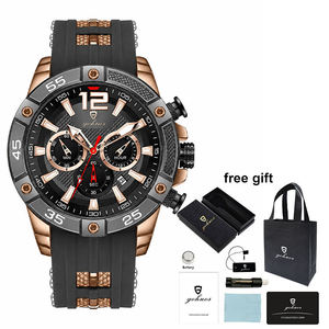 Reloj Gohuos 9805 de Lujo para Hombre, Correa de Silicona, Cuarzo, Resistente al Agua, Manecillas Luminosas, Deportivo, con Caja y Bolsa - Product Image 6