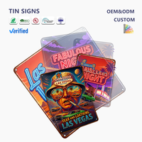 Plat Aluminium Stamping Kustom Las Vegas Dekorasi Dinding Logam Retro - Warna Ukuran Sesuai Pesanan Tahan Korosi Awet untuk Kafe Garasi