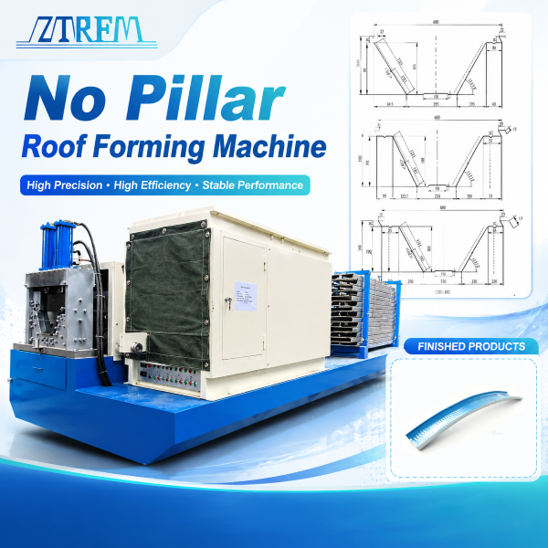 Automatic K Q Span Arch Roof Roll Forming Machine for Big Curve Construction Building