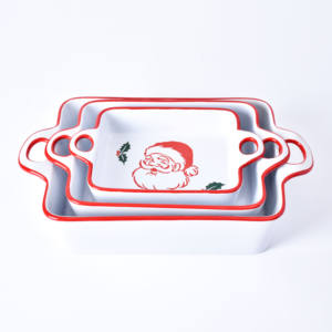 Set di teglie rettangolari in ceramica ecologica e resistente per biscotti e pane, disponibili in diverse misure, adatte al forno per uso domestico in cucina. - Product Image 5