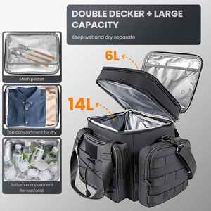Boîte à lunch tactique à double isolation avec pochettes MOLLE détachables, imperméable et anti-fuite, idéale pour le travail et les pique-niques - Product Image 3