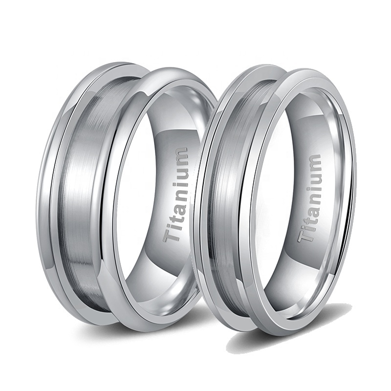 POYA-High Polished Titanium Blank Ring для Inlay, Personalize Laser Rings, 8 мм, 6 мм, 4 мм