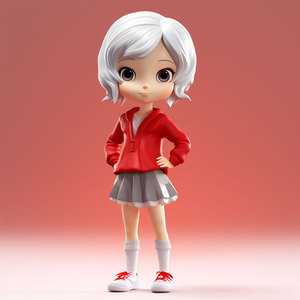 Figura de Anime de PVC, Chica de Pelo Blanco, Muñeca de Dibujos Animados, Producto Terminado para Niñas - Product Image 2