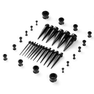 Alat pengukur telinga Punk 36 buah, anting-anting baja tahan karat lancip 316L, alat perenggang - Product Image 2