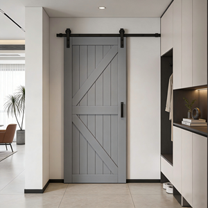 Porte coulissante multi-scènes en bois massif, peinture écologique à base d'eau, résistante à l'eau, pour salon, chambre, salle de bain, intérieur - Product Image 2