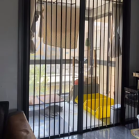 Moustiquaire de porte pliante en maille King Kong, ignifuge, anti-griffures pour animaux, design moderne, résistante aux insectes, durable, installation facile