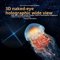 Ventilador Holográfico 3D, Luz de Ahorro de Energía 3D sin Gafas, con Certificación CE, Control Remoto por Aplicación Móvil para Publicidad y Exposiciones