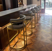Chaise de bar simple de tabouret haut de luxe nordique moderne avec dossier pour l'utilisation de café de l'île à la maison