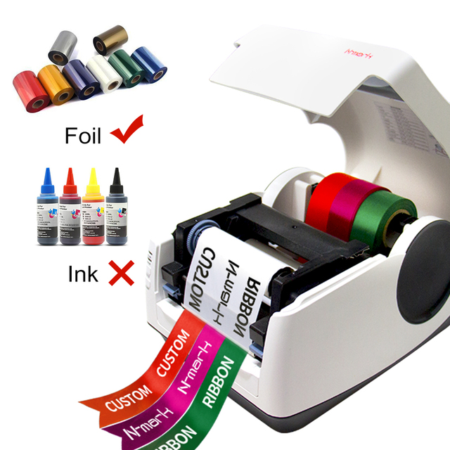 N-mark High-Speed Digital Satin Ribbon Thermal Printer Hot Sale Small Business Ribbon Printer for Small Business