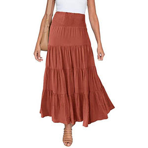 Faldas de hadas bohemias para mujer, vestido con corpiño convertible escalonado con bolsillos, falda Maxi acampanada Hippie Vintage, pareo versátil - Product Image 4