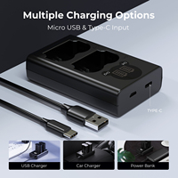 Pengisi Daya Baterai Kamera K&F Concept Dual Slot Type-C Quick Charger NP-W235 untuk Fujifilm X-T5, X-T4, GFX 100S, X-H2S