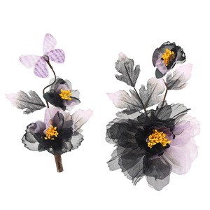 Nouvelle pince à cheveux Hanfu 2024, design original fait main, style antique, haut de gamme, motif pivoine en feuille, coloris noir et violet - Product Image 5
