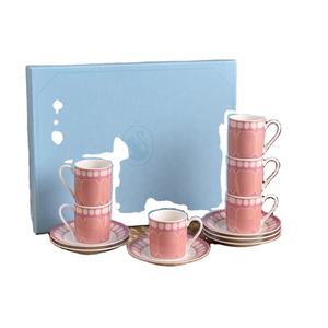 Ensemble de 6 tasses à expresso italiennes simples et élégantes en porcelaine fine, vaisselle écologique pour le thé de l'après-midi, cadeau - Product Image 5