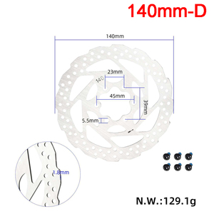 Disque de frein de 140 mm avec 6 trous de vis pour trottinette électrique Segway <span class=keywords><strong>Ninebot</strong></span> <span class=keywords><strong>GT1</strong></span>/GT2, pièces et accessoires de frein à disque super puissants - Product Image 4