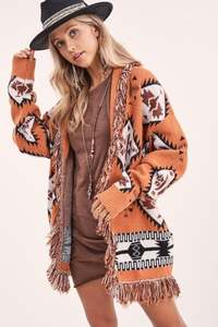 Maglione <span class=keywords><strong>donna</strong></span> personalizzato Cardigan lungo Jacquard rettangolare quadrato Design bohémien temperamento alla moda maglione lavorato a maglia - Product Image 6