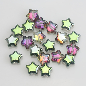 Zhubi 8MM di cristallo colorato stelle perline bracciale distanziatori piccola stella ciondolo perle di vetro per fai da te fare gioielli di moda - Product Image 4