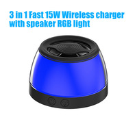 Support de téléphone portable innovant de qualité supérieure GY-Y01 2026 avec charge rapide 15W, lumière RGB et haut-parleur, chargeur sans fil pour smartphone