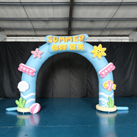 Arche Gonflable 3D Extérieure 8m, Motif Bonbons et Dessins Animés, Imperméable, en Tissu Oxford Résistant au Soleil, Installation Facile pour Publicité d'Ouverture de Magasin de Snacks