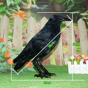 Escultura <span class=keywords><strong>de</strong></span> Cuervo Negro Artificial <span class=keywords><strong>de</strong></span> Tamaño Real para Caza, Ahuyentador <span class=keywords><strong>de</strong></span> Aves, Plástico Duradero + <span class=keywords><strong>Pluma</strong></span>, Uso en Interiores - Product Image 2
