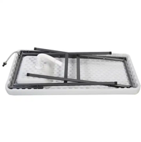 Table pliante Ty Outdoor moderne en fer blanc avec évier en plastique HDPE pour cuisine et entrepôt